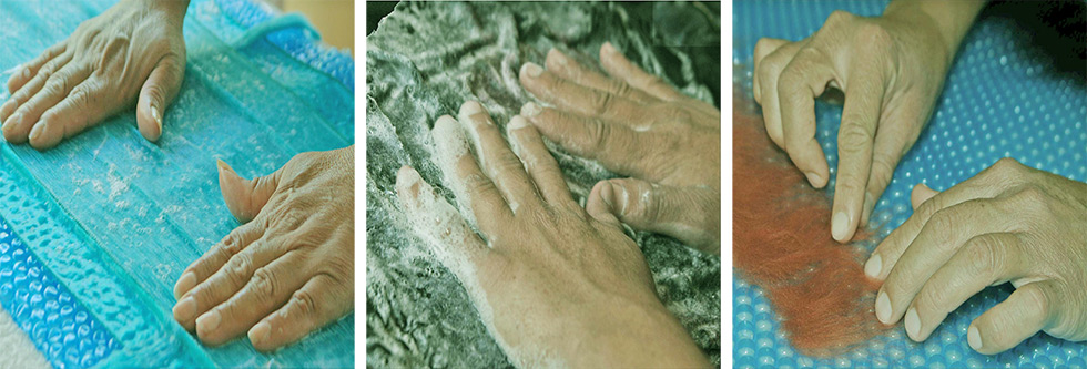 Artisan process of making scarves